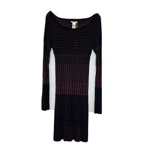 Max Studio Womens Black Purple Textured Bodycon Dress Size Small New